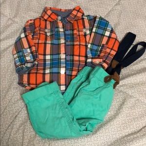 Baby b’gosh plaid shirt and jumper (6 months)
